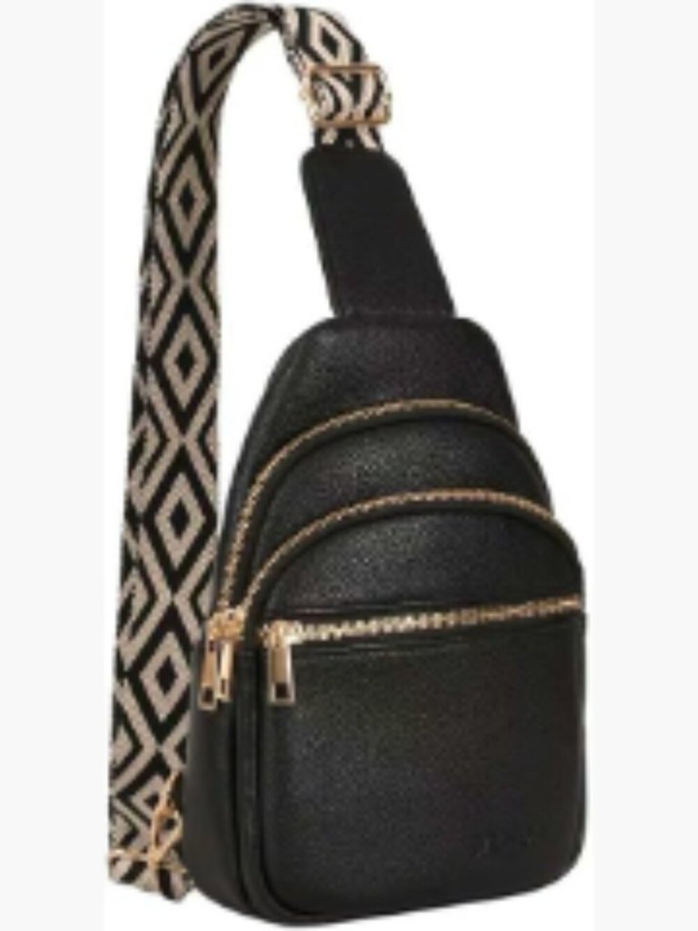 Sling Crossbody Bag With Multiple Pockets Faux Leather Chest Pack Unisex